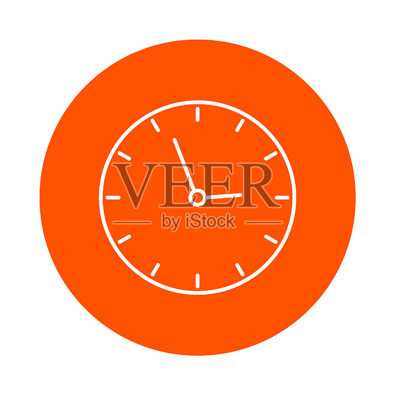 学校墙上的时钟圆线图标简单设计元素图片