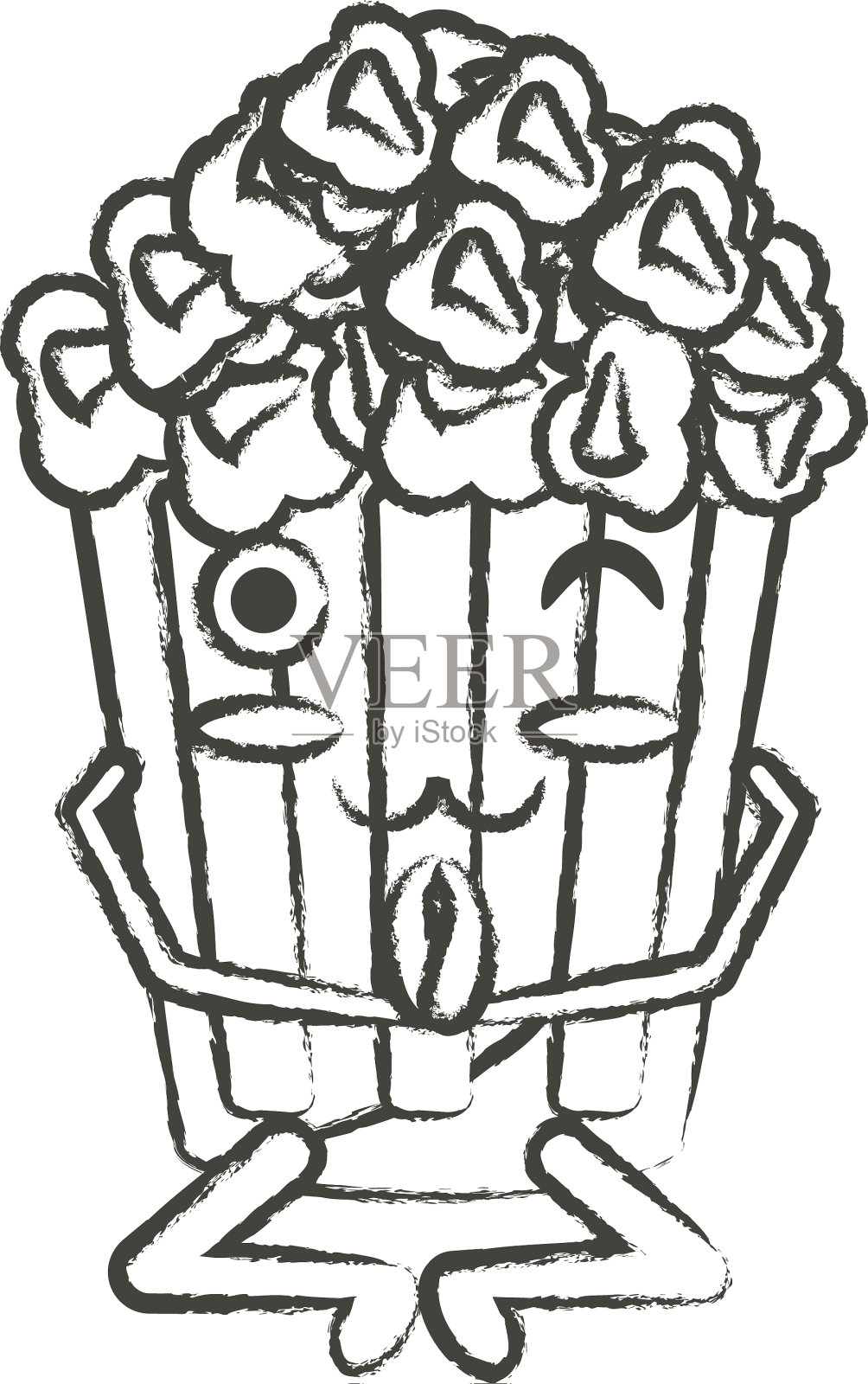 卡哇伊流行玉米桶图标设计元素图片