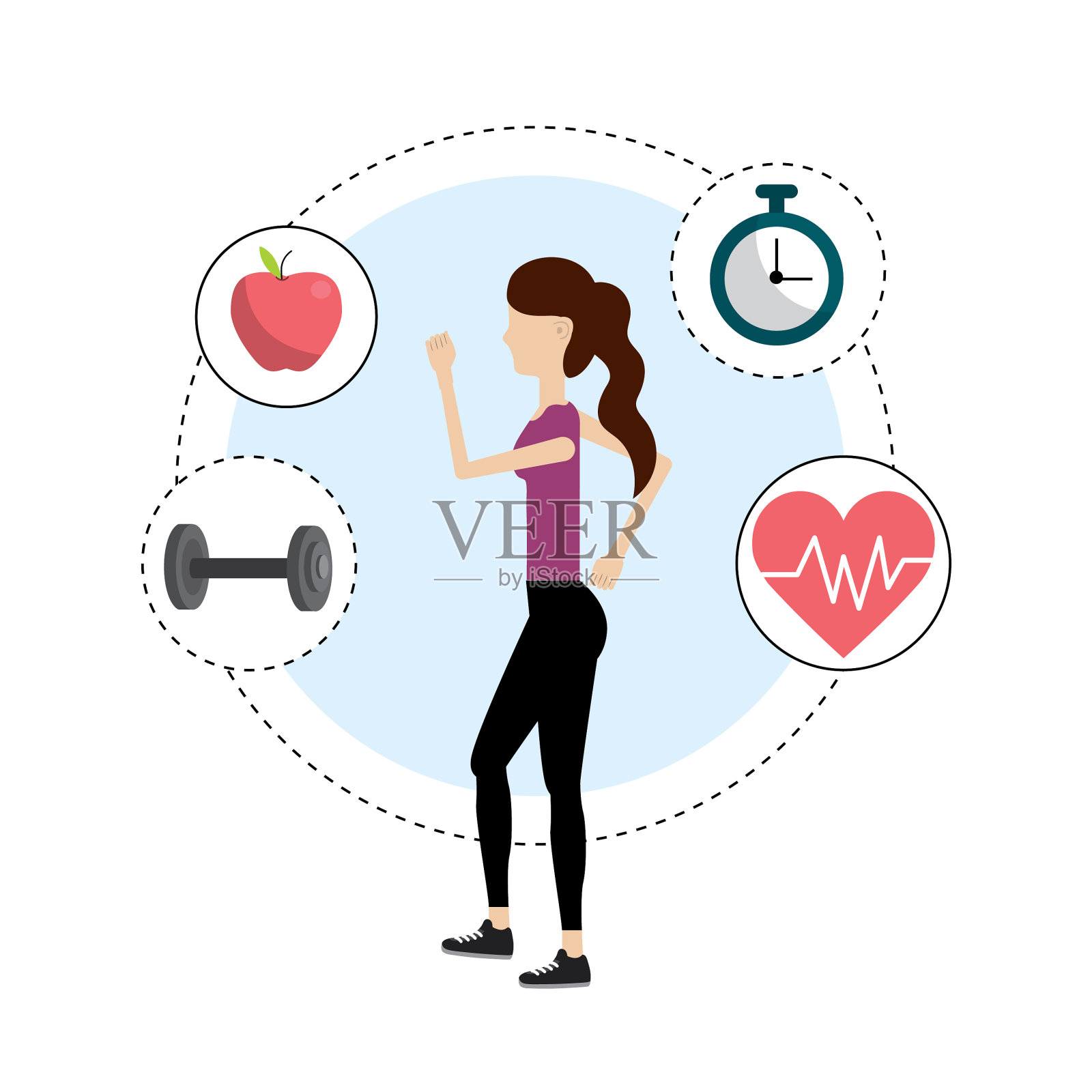 女性健康的生活方式就是做运动设计元素图片