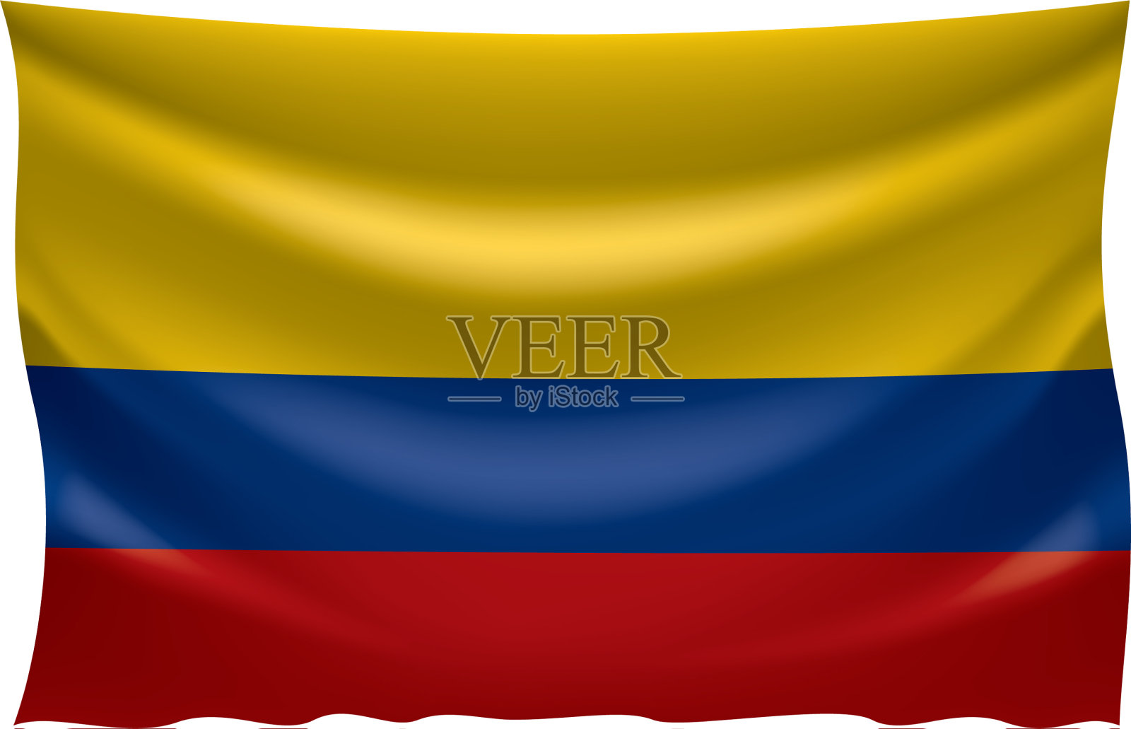 哥伦比亚国旗上有白色设计元素图片