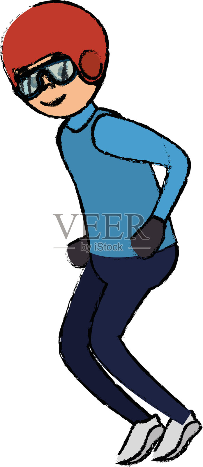 男子运动员练习滑雪avatar设计元素图片