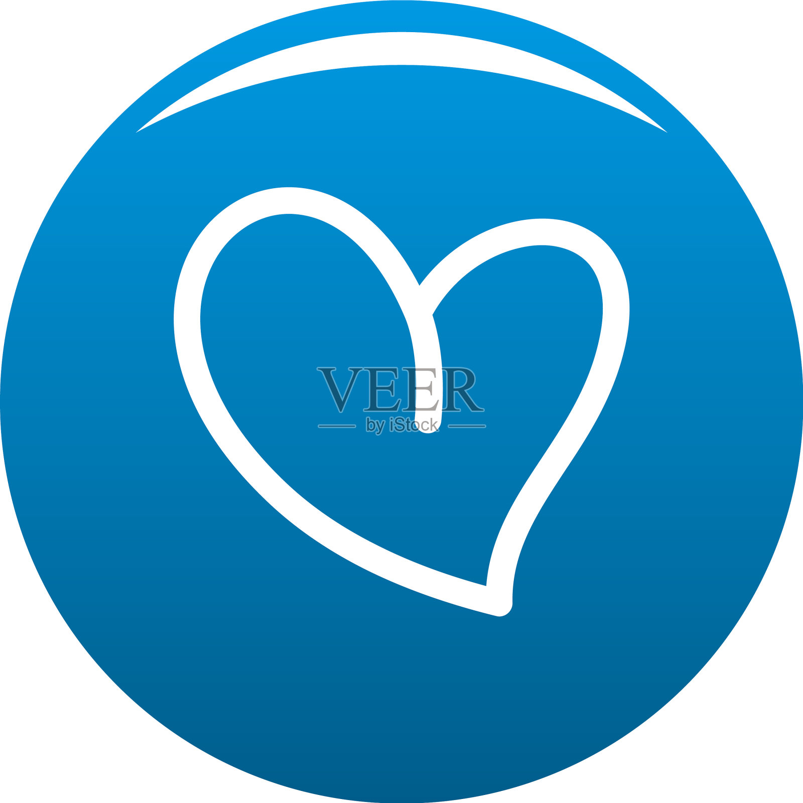 白色心图标蓝色设计元素图片