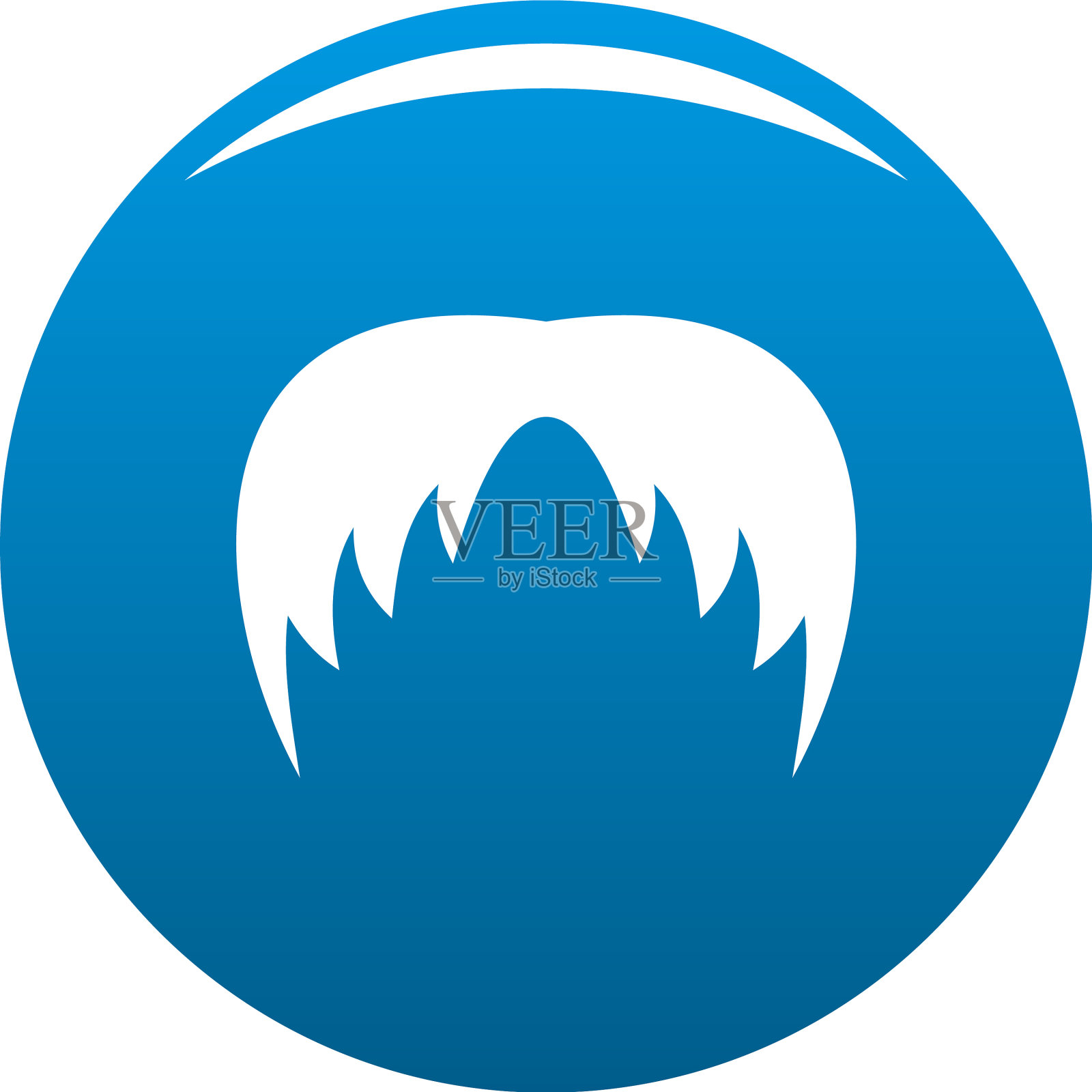 头发图标蓝色设计元素图片