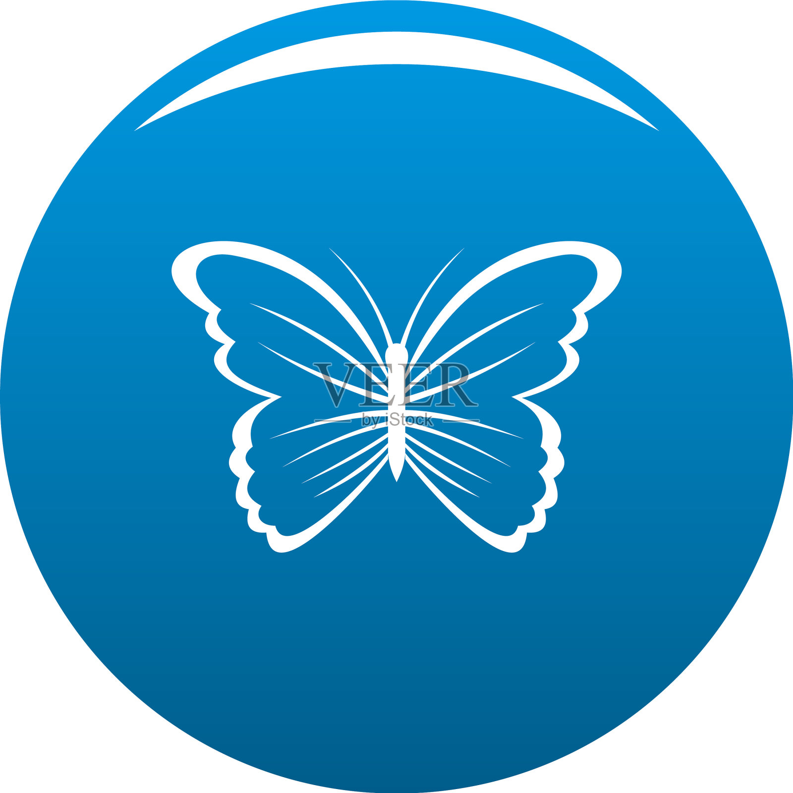 蝴蝶在自然界的图标蓝色图标素材