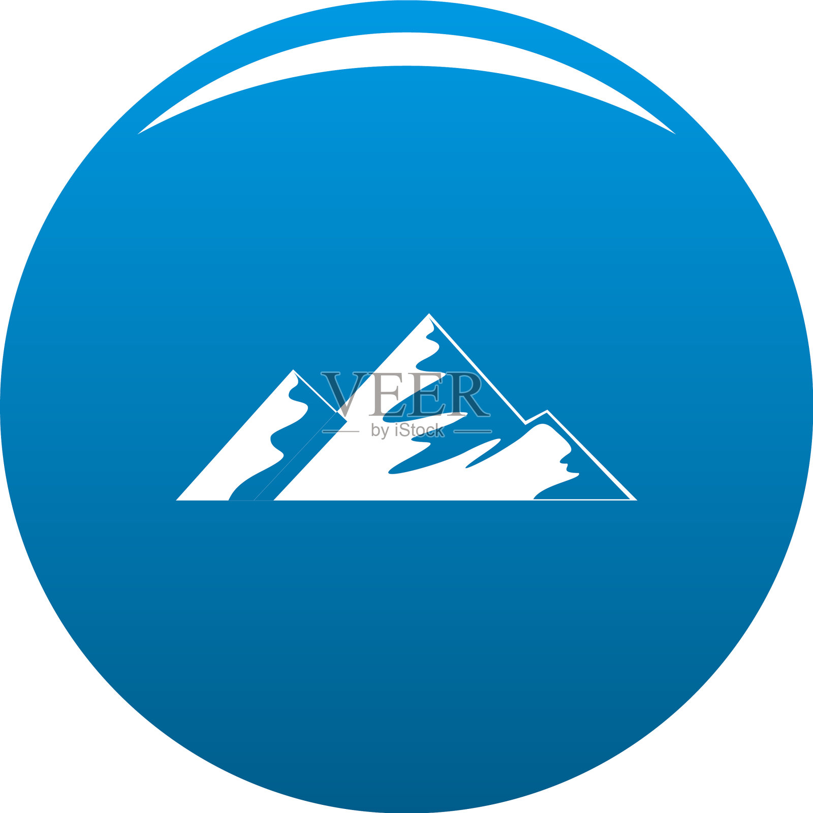 攀登山峰图标蓝色图标素材