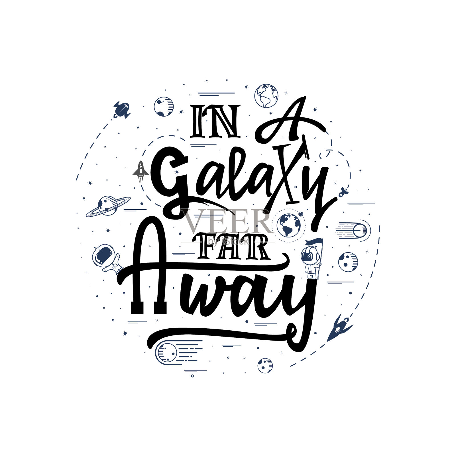在遥远的银河系里进行太空旅行设计元素图片