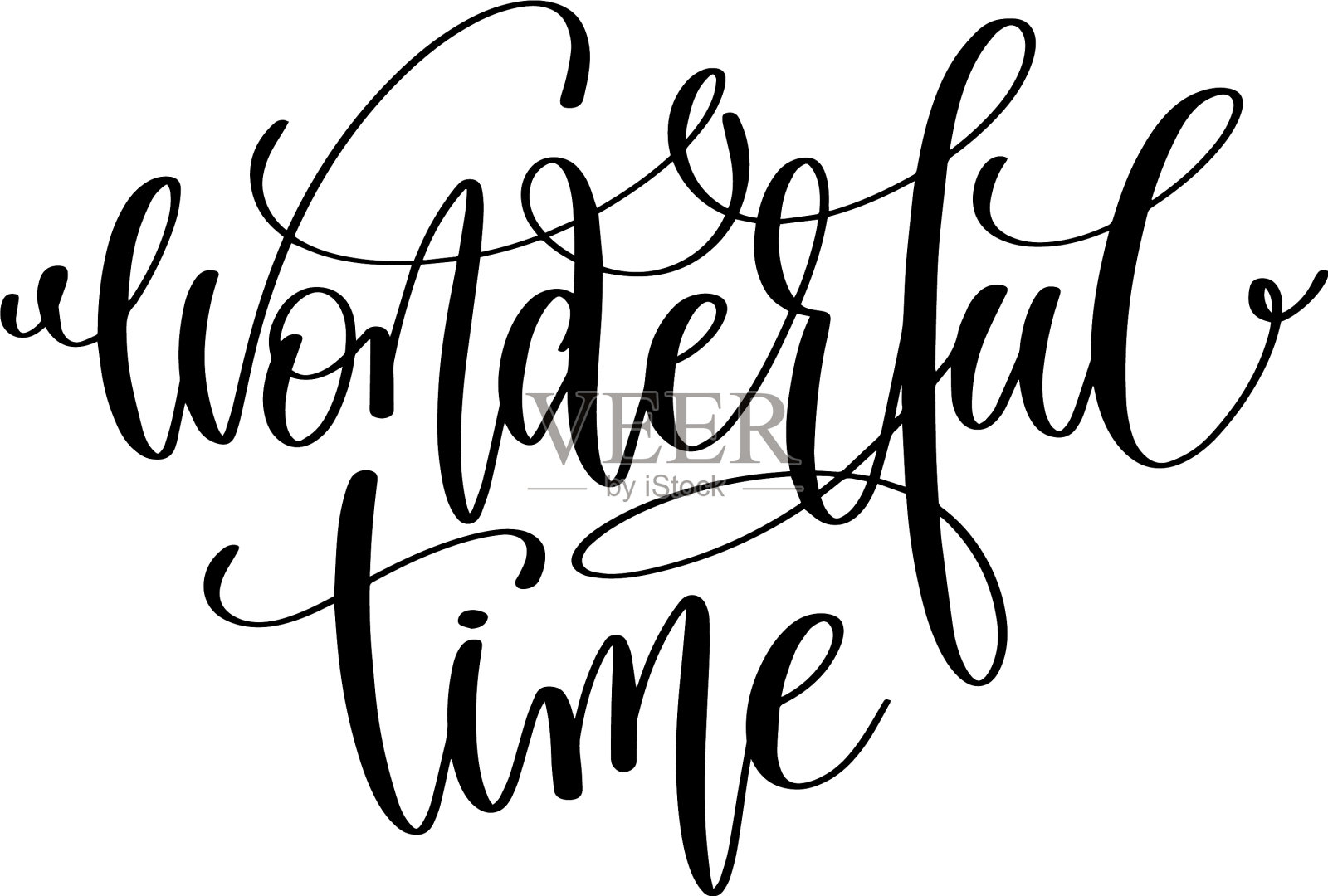 美妙的时间手写积极的报价设计元素图片