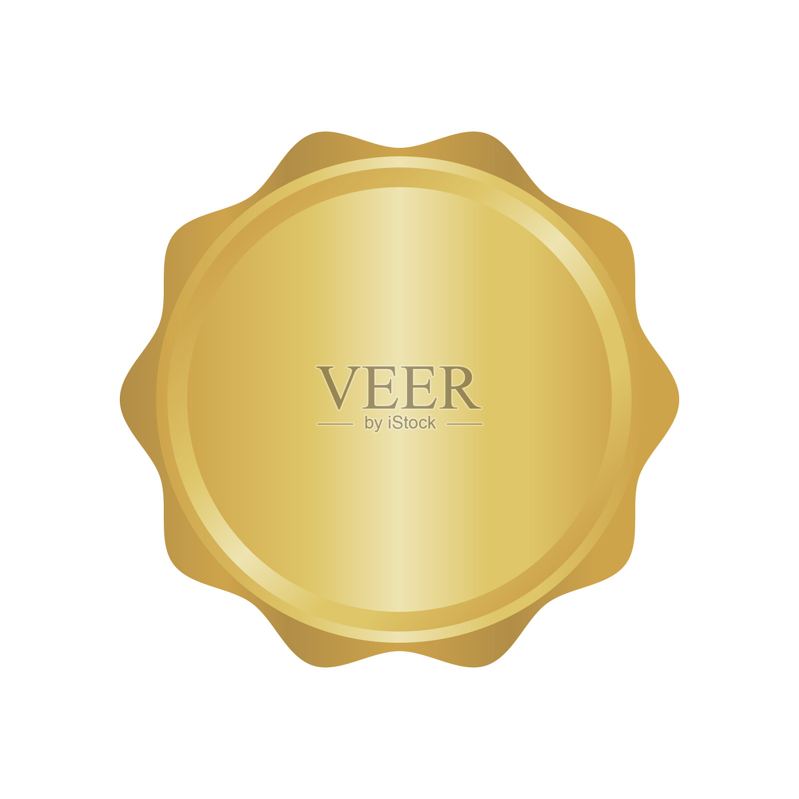 现代金圈金属徽章标签和设计图标素材