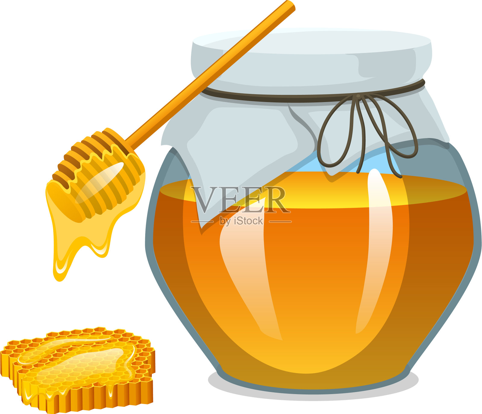 罐装蜂蜜或天然农产品食品设计元素图片