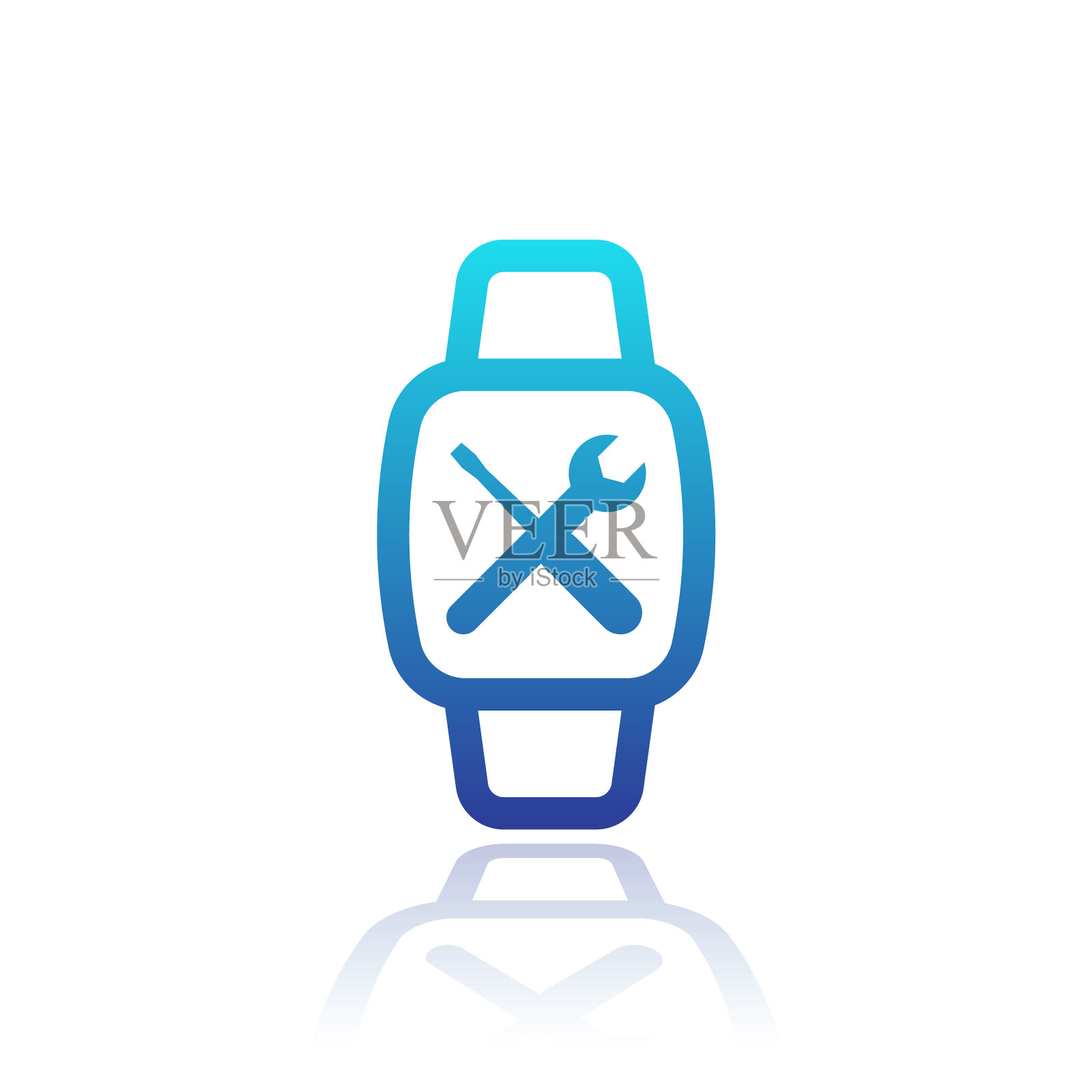 手表维修图标上的白色设计元素图片