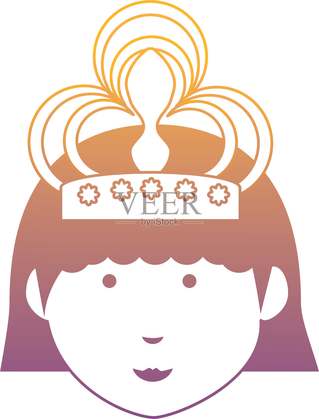 卡通公主图标设计元素图片