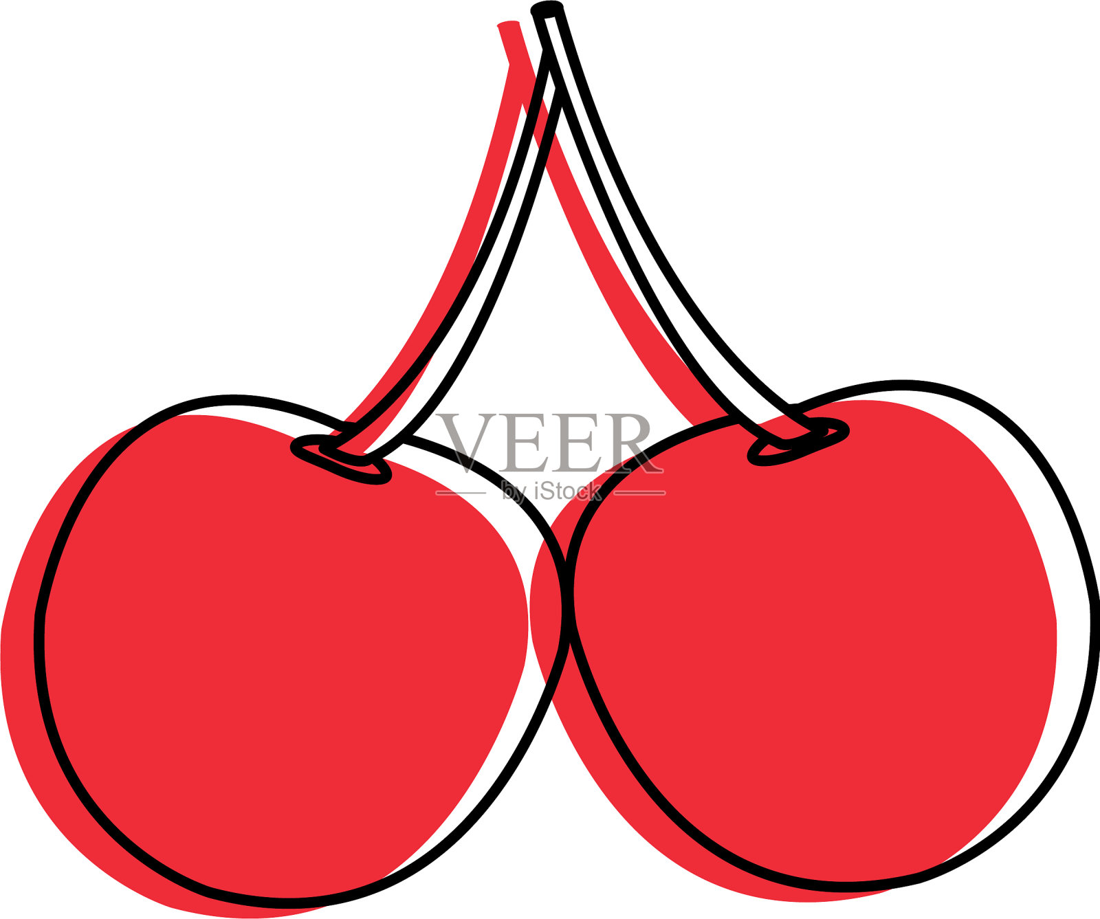 孤立的樱桃设计设计元素图片