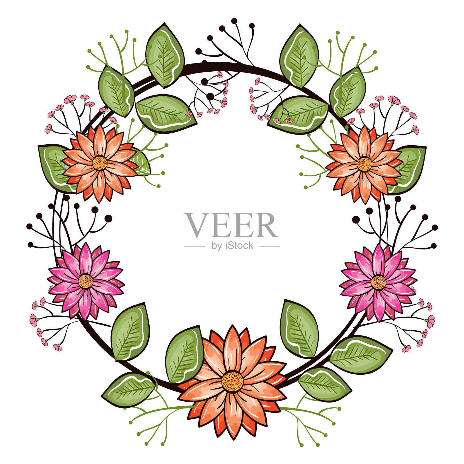 圆形花架设计元素图片