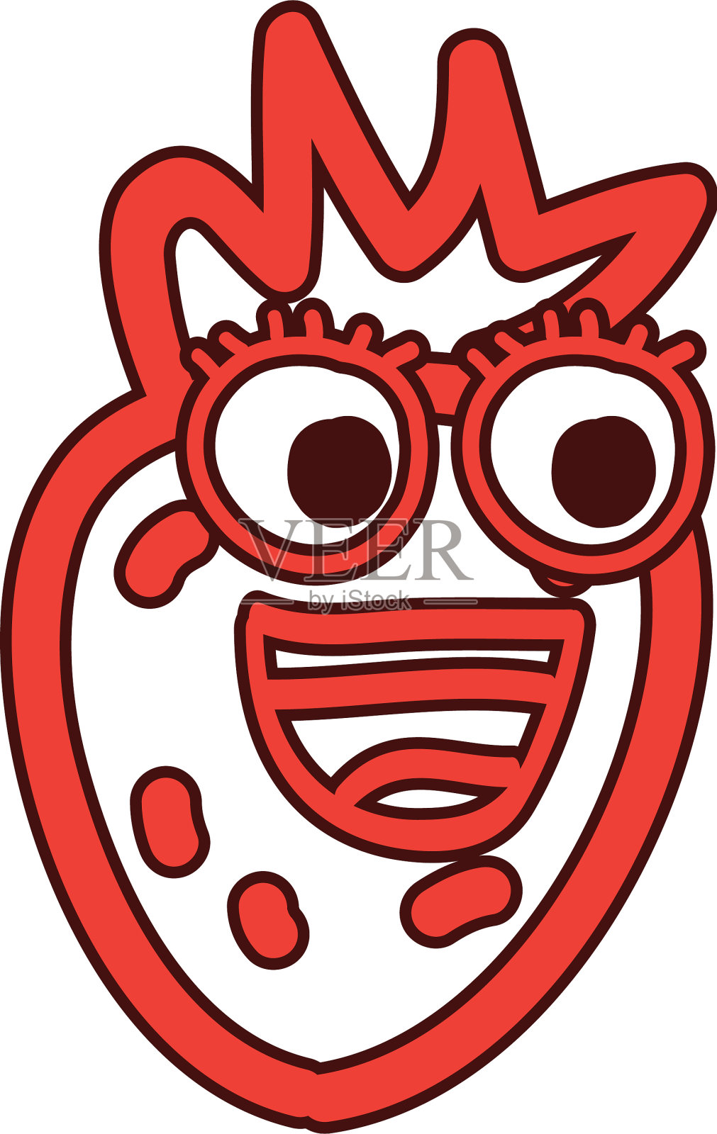 草莓水果卡哇伊性格设计元素图片