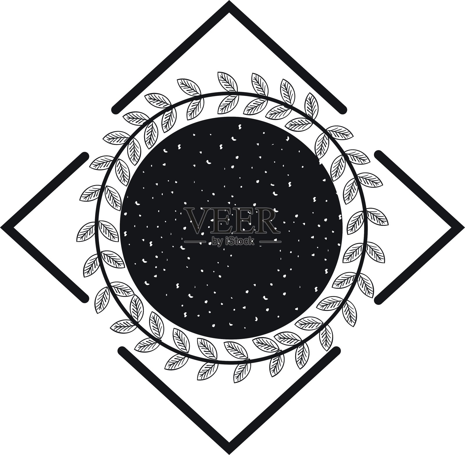 花环叶皇冠图标设计元素图片