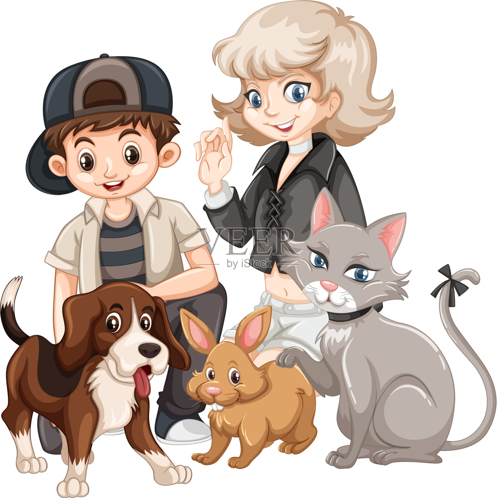 养宠物的人概念设计元素图片