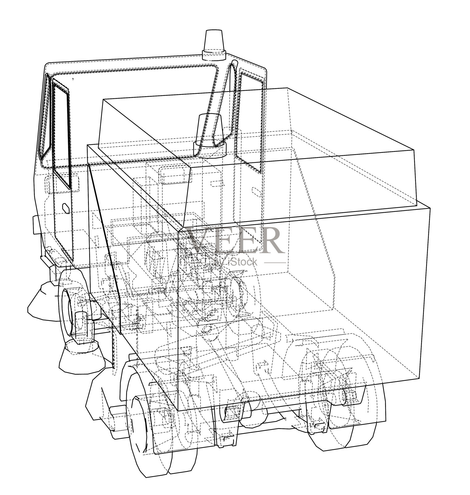小街道清洁卡车概念设计元素图片