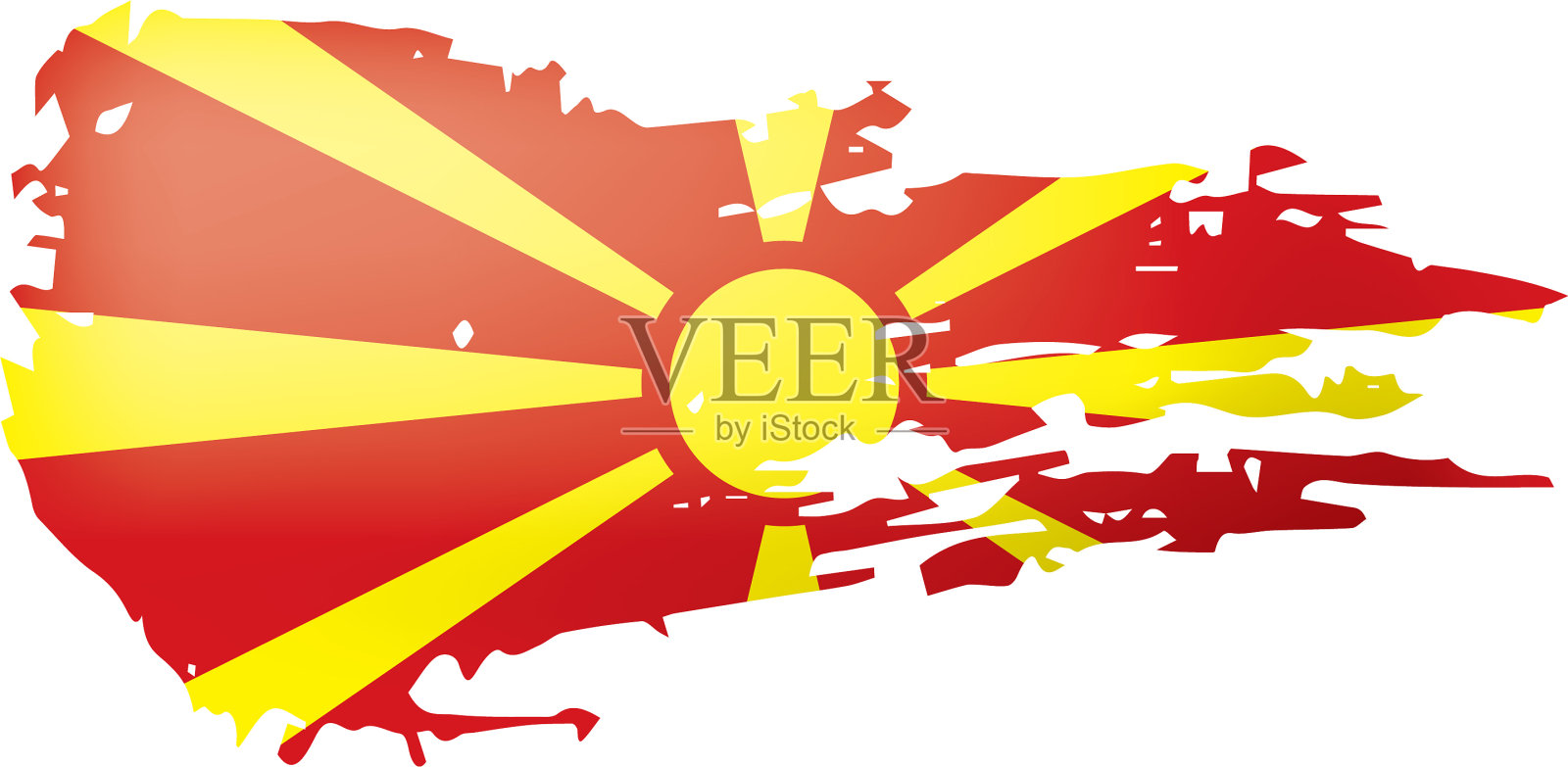 马其顿国旗上有白色设计元素图片