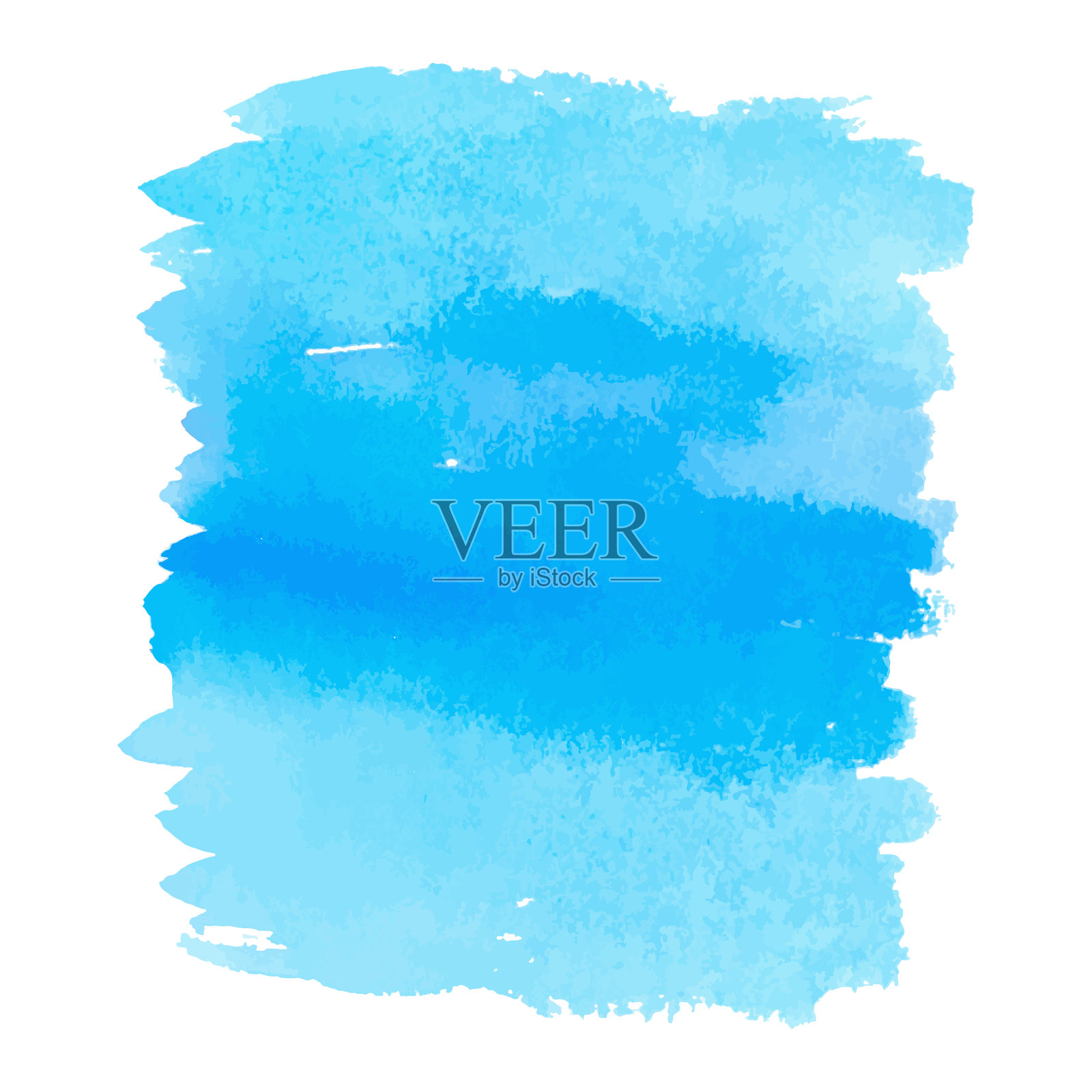 蓝色水彩手绘梯度横幅设计元素图片