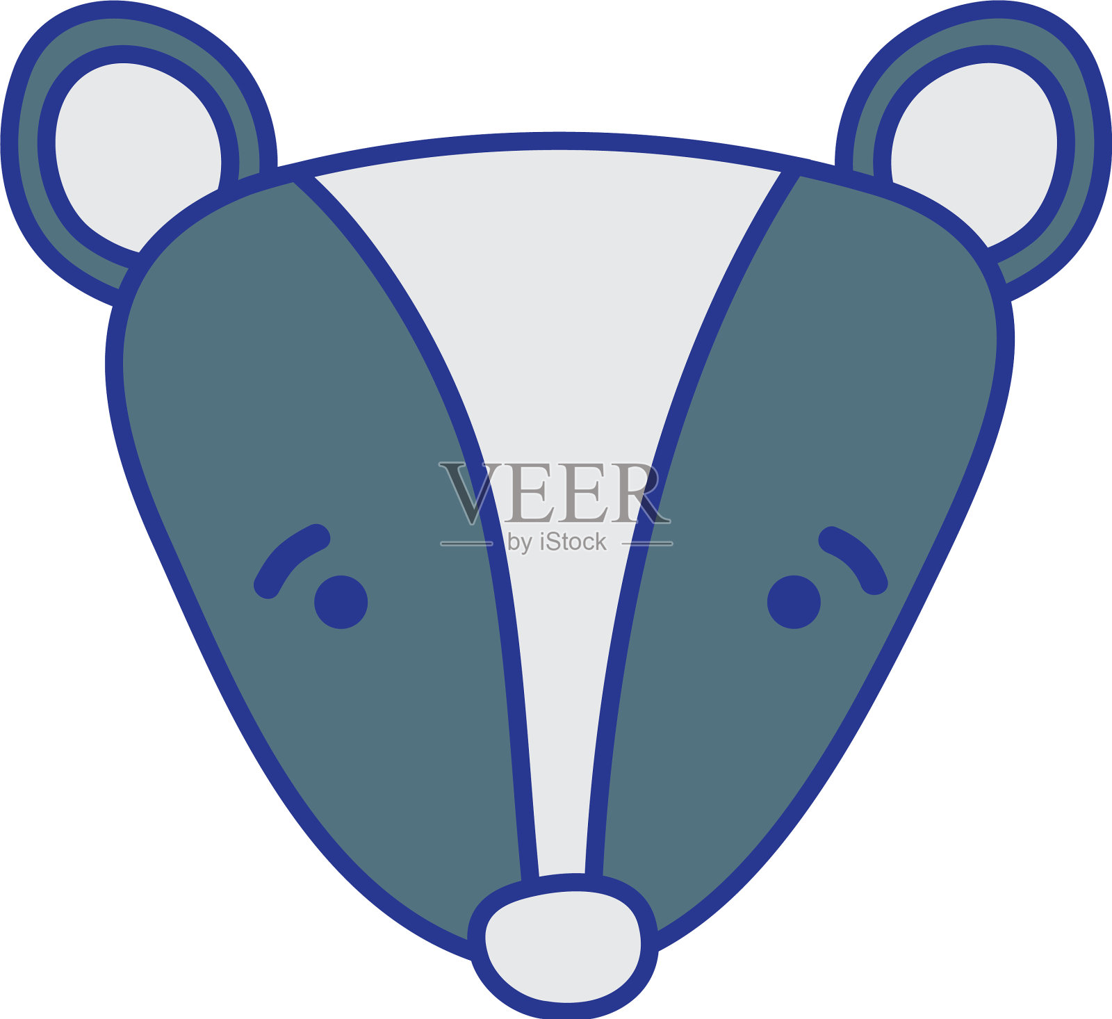 多彩的悲伤臭鼬头野生动物设计元素图片