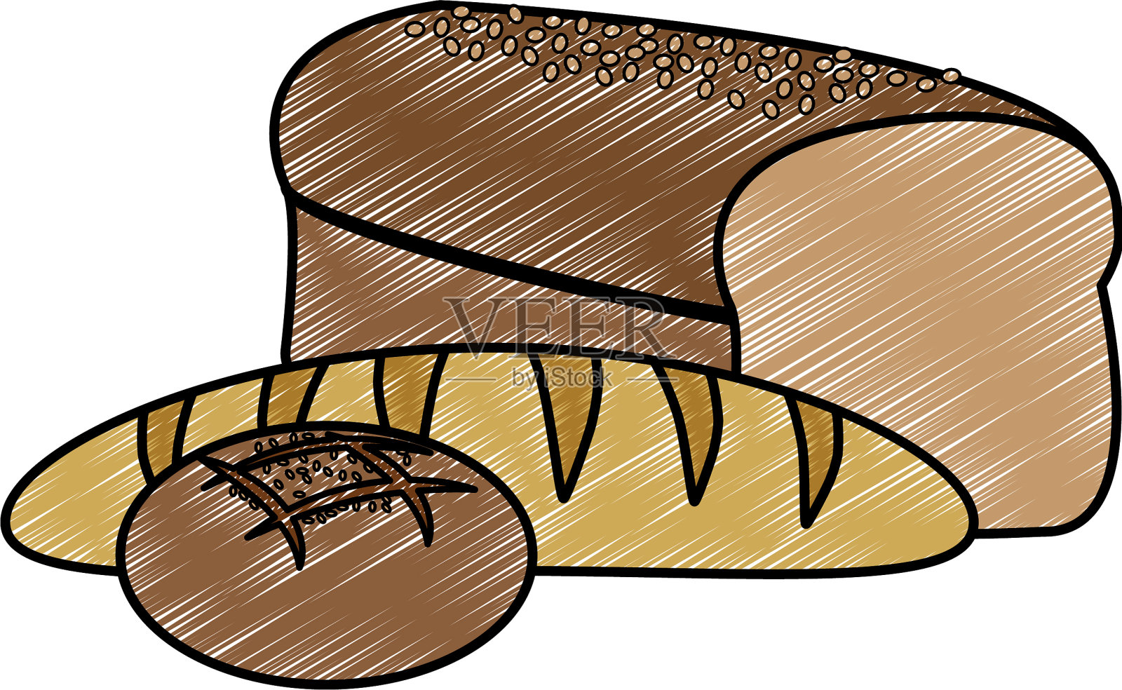 孤立的面包设计设计元素图片