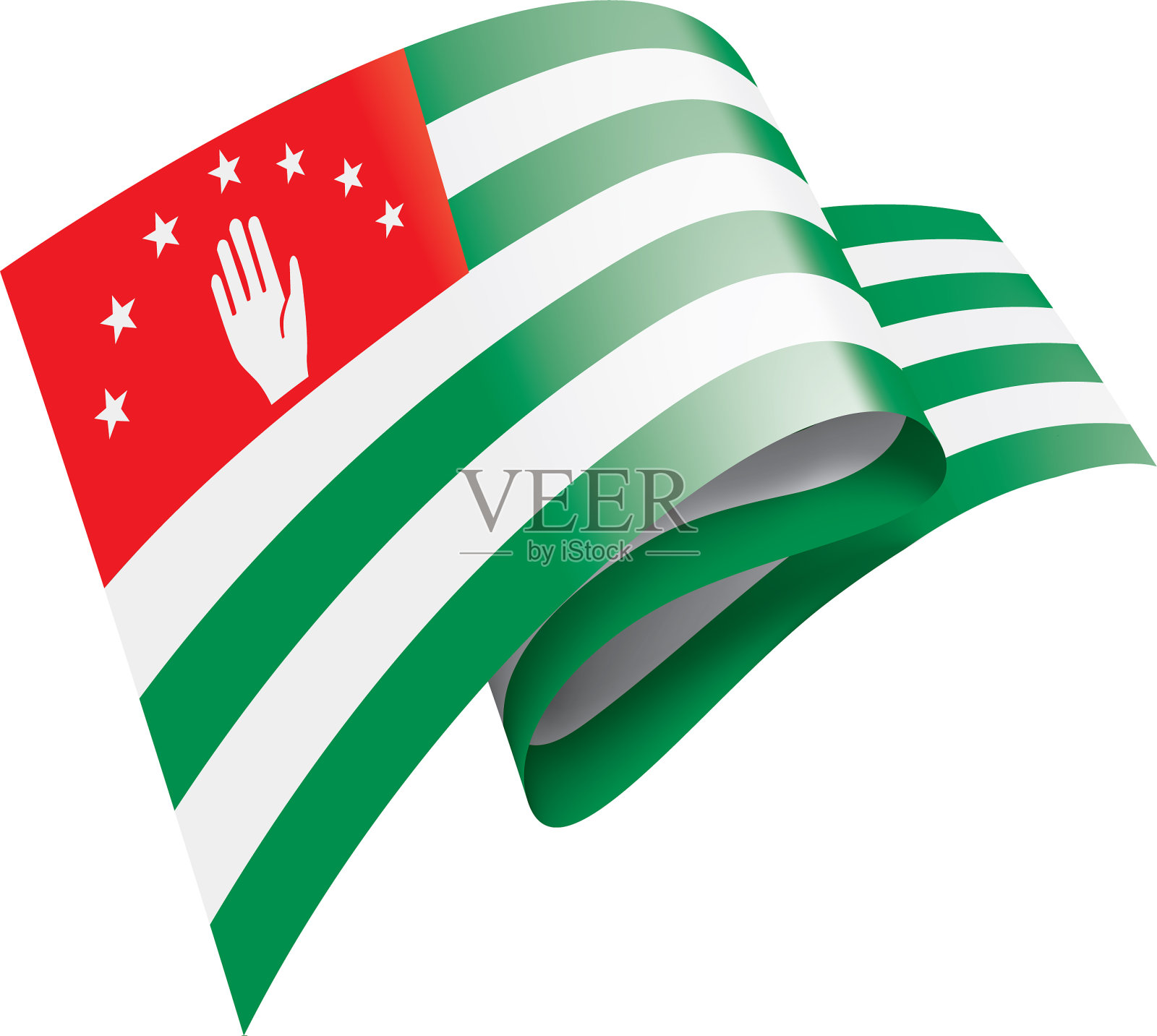 一面白色的阿布哈兹国旗设计元素图片