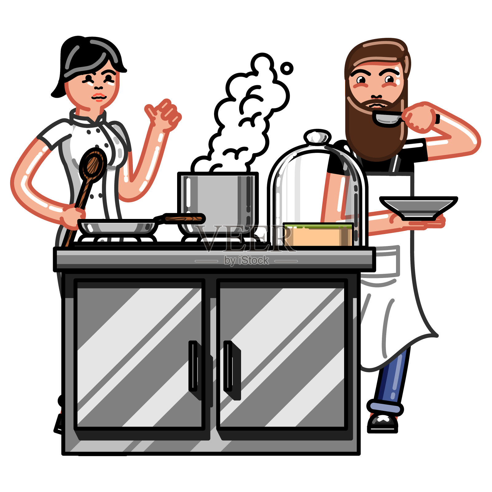 厨房员工的人设计元素图片