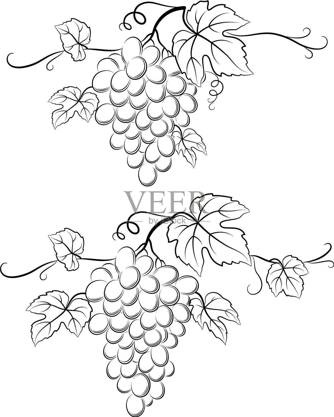 葡萄黑象形图设计元素图片