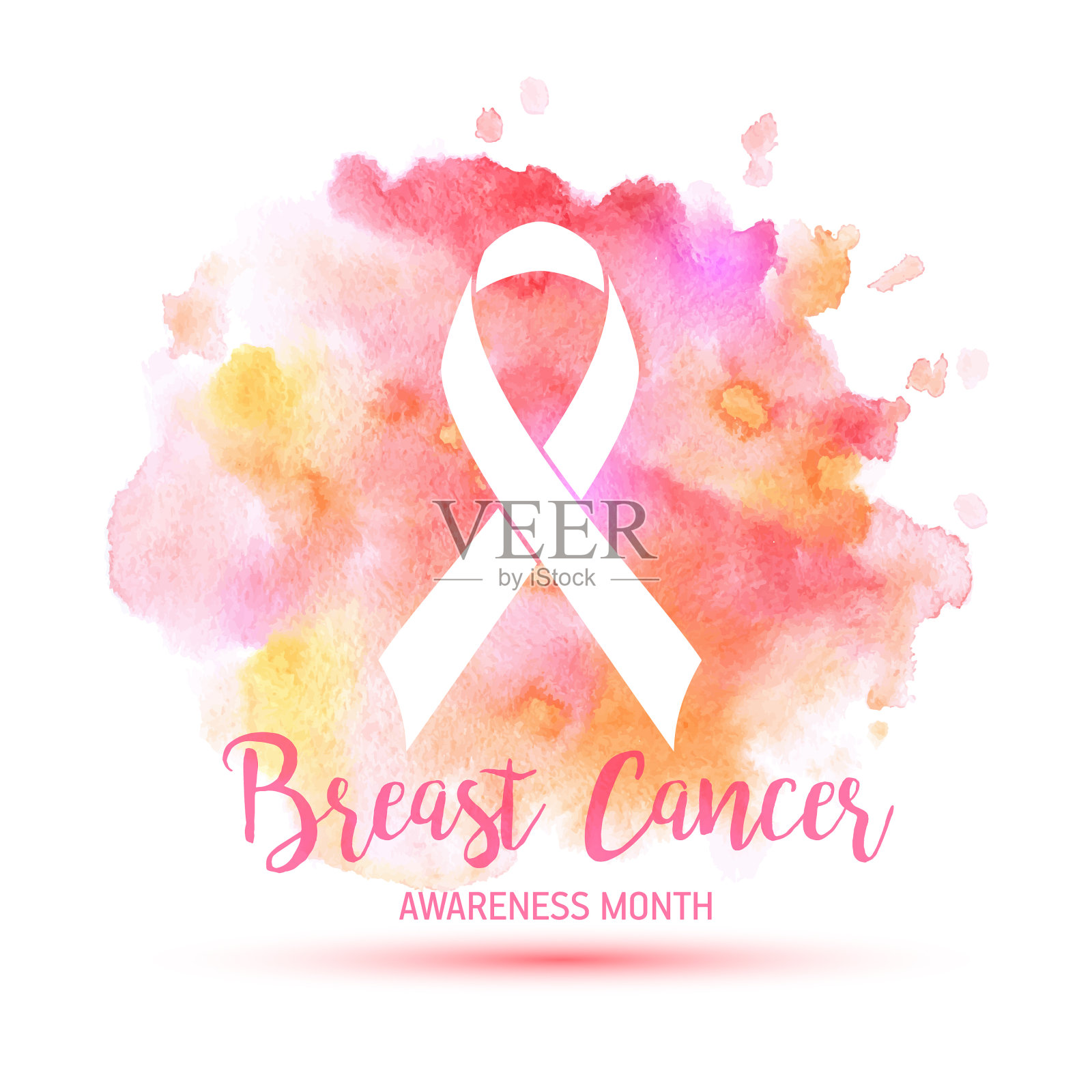 乳腺癌宣传月丝带设计元素图片