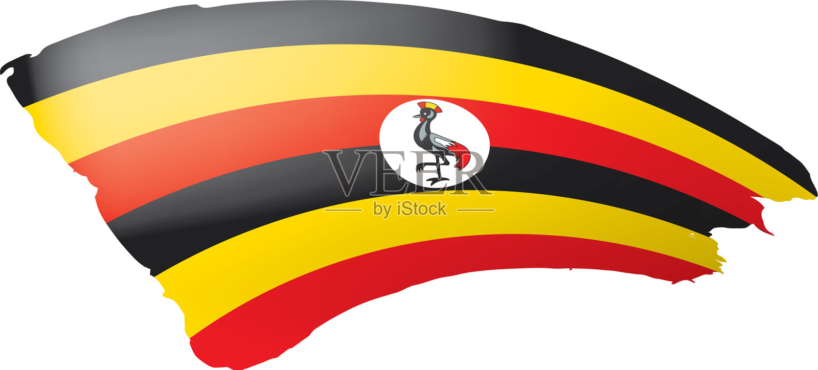 乌干达国旗上有白色设计元素图片