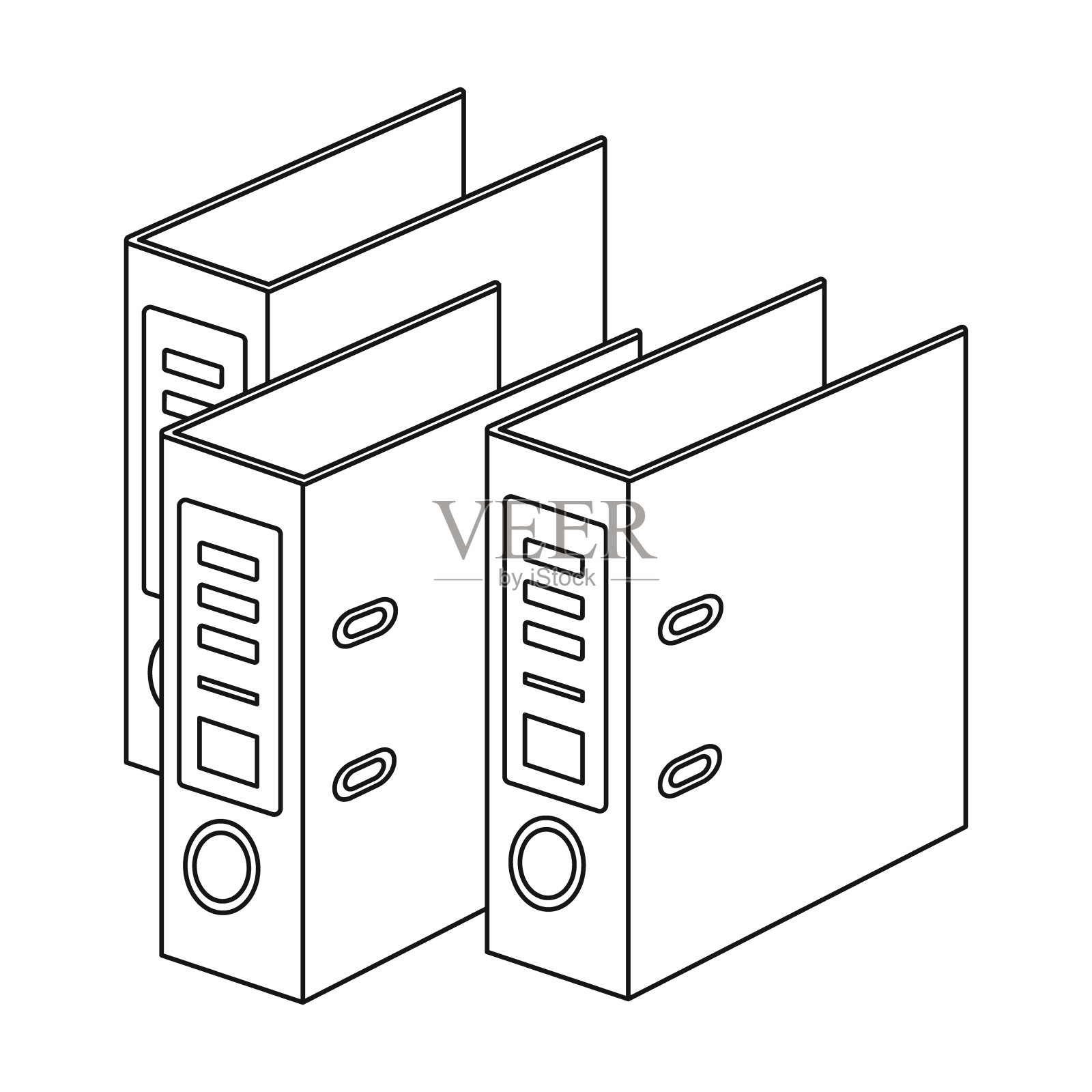 环形活页夹图标在轮廓样式上隔离设计元素图片