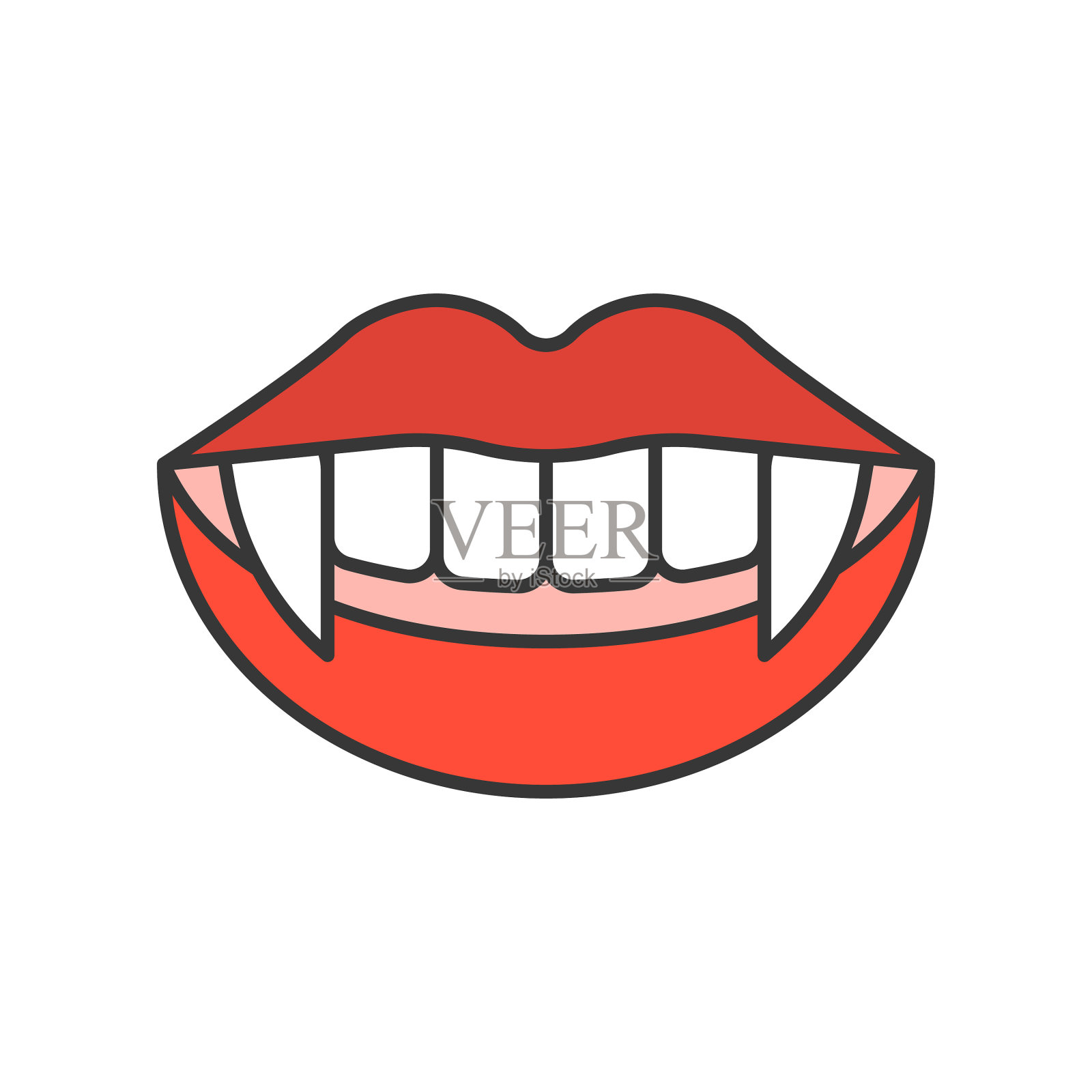 吸血鬼牙齿万圣节相关图标填充设计元素图片