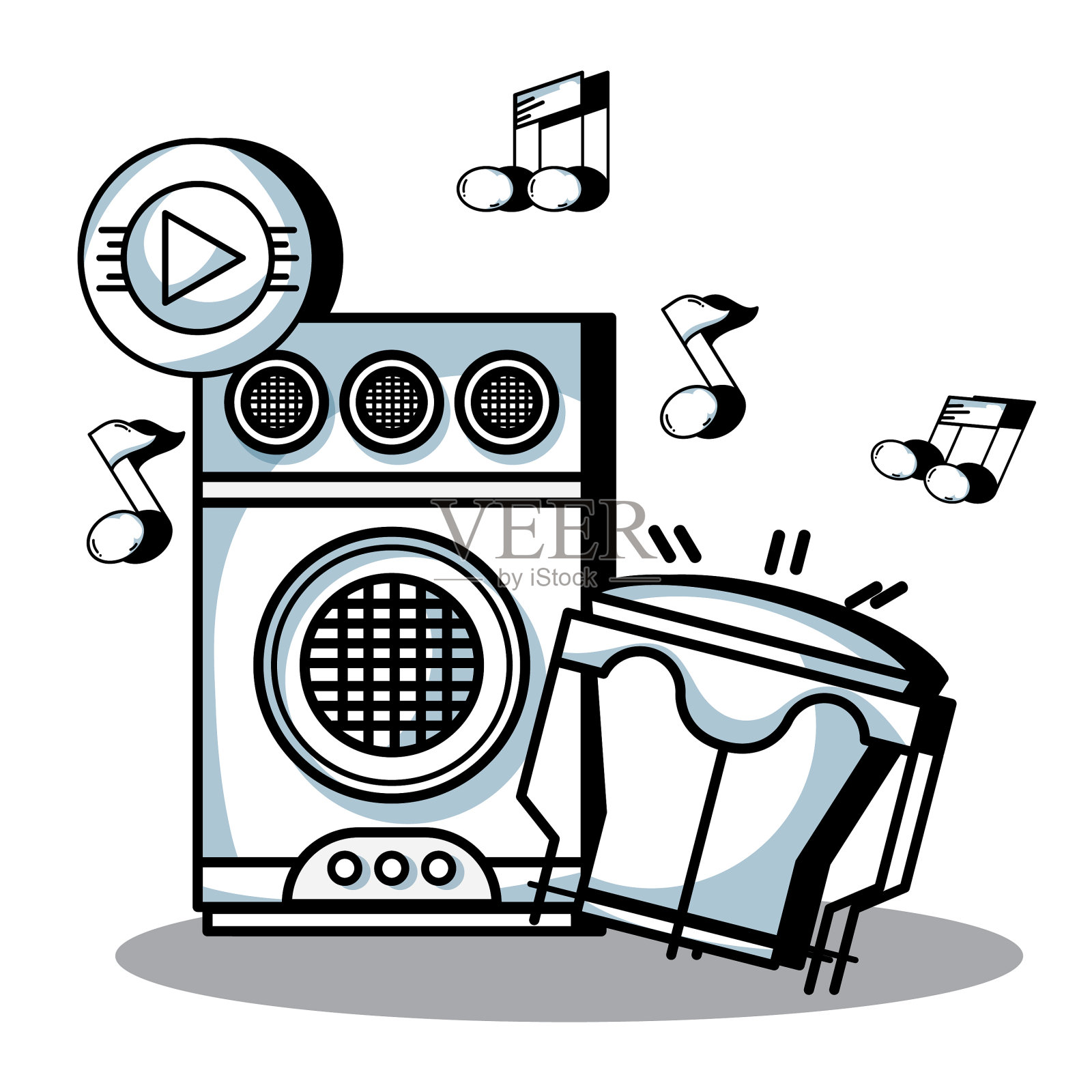 音乐元素以和谐的节奏演奏设计元素图片