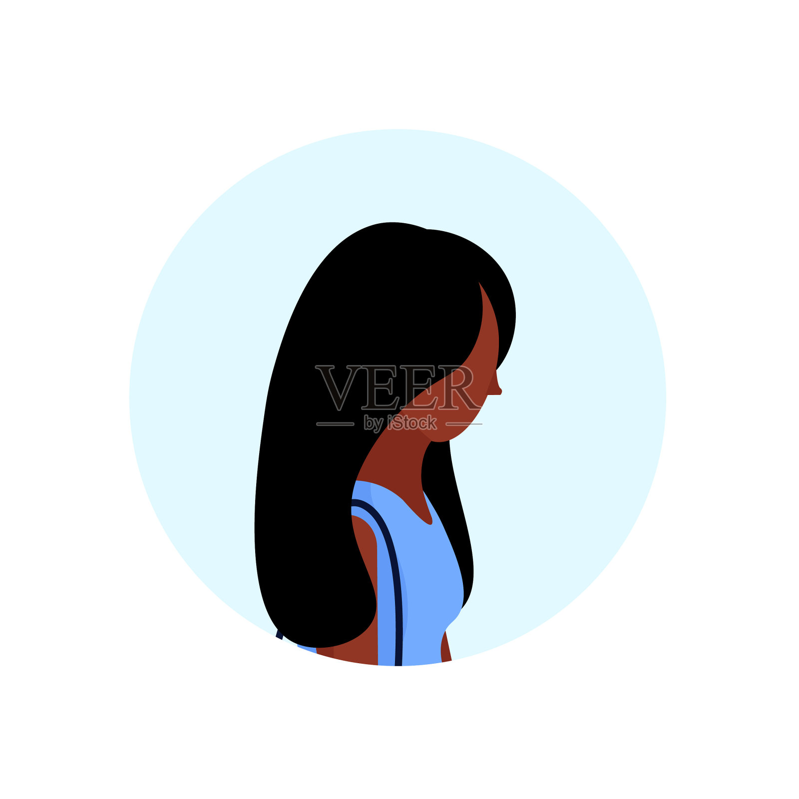 非裔美国女性头像孤立设计元素图片