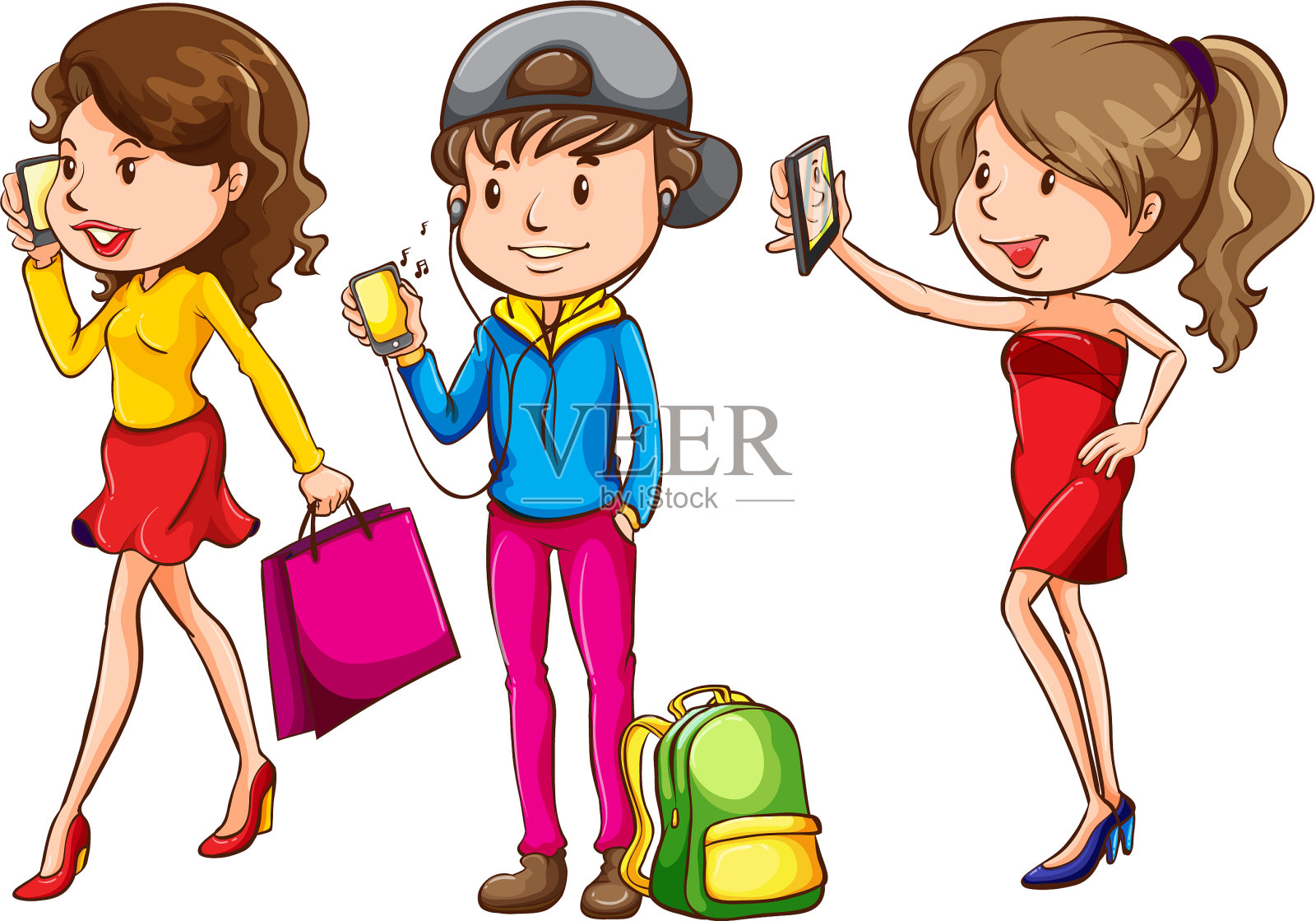 有手机的人设计元素图片