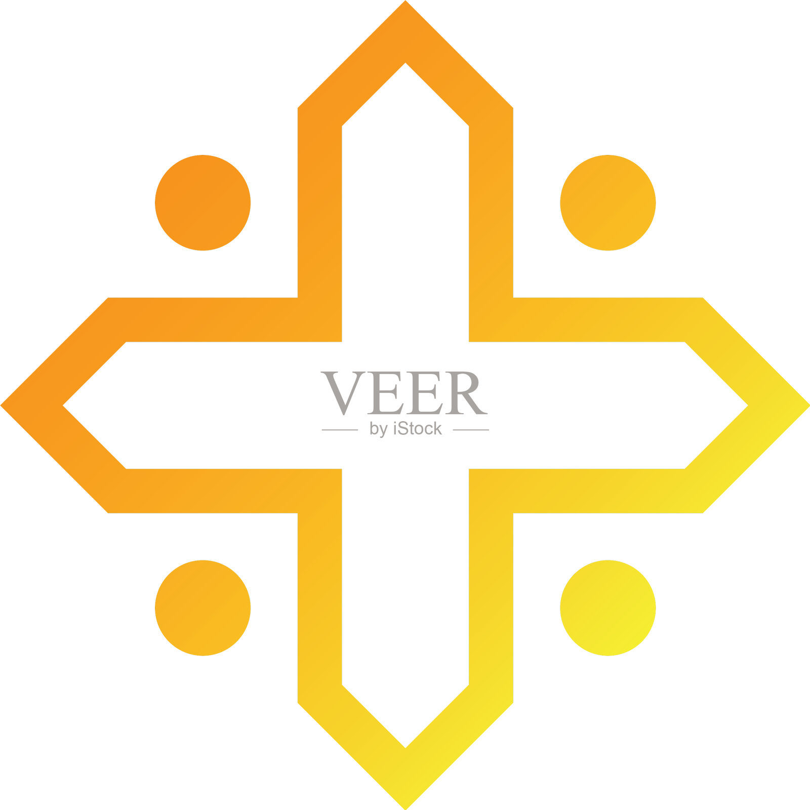 抽象的十字标志形象图标素材