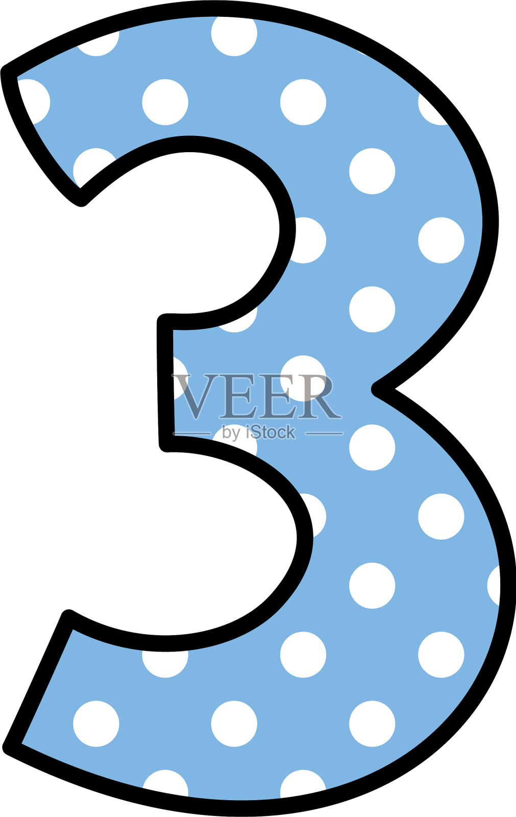 手绘3号，用淡蓝色的圆点图案设计元素图片