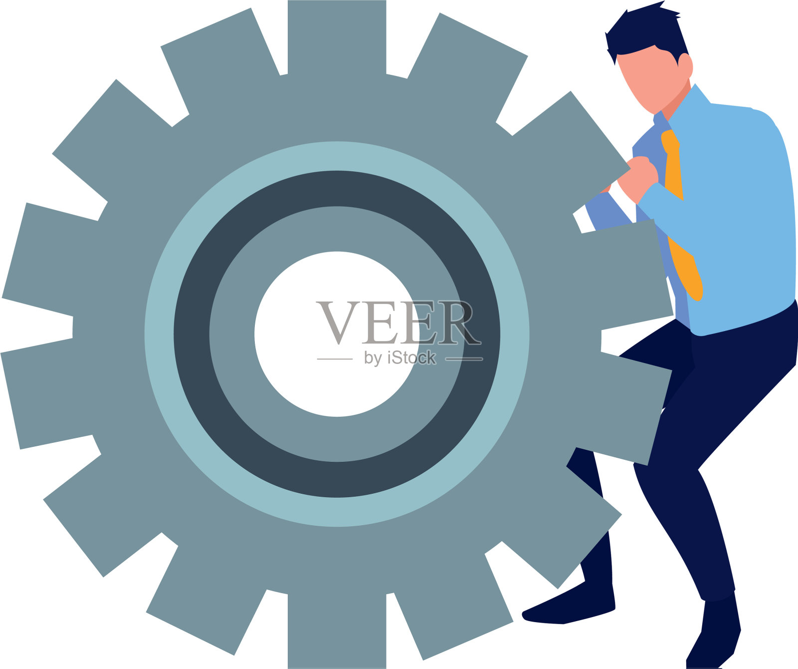 商人齿轮团队设计元素图片