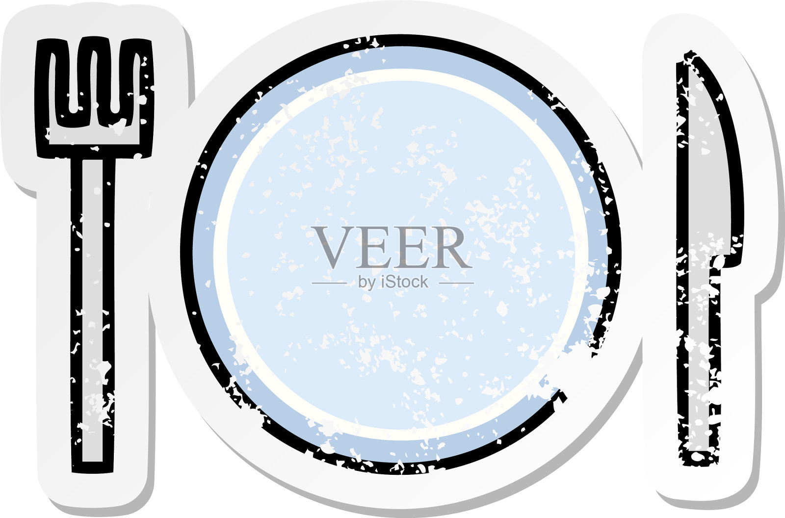 心疼贴纸的可爱卡通盘和图标素材