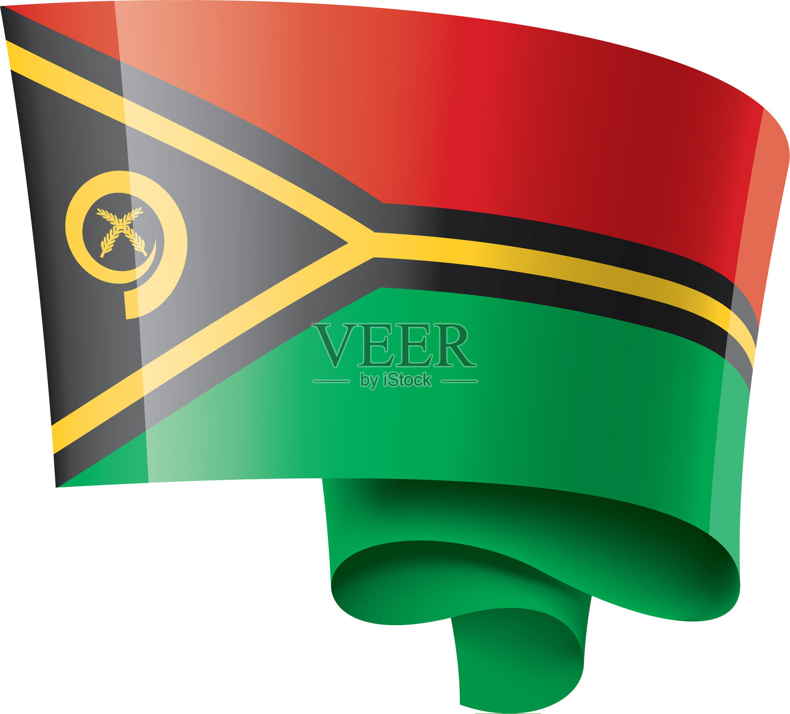 瓦努阿图国旗上的白色设计元素图片