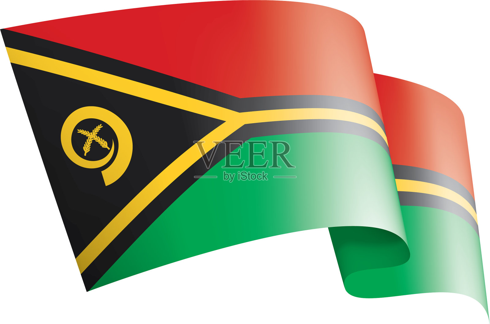 瓦努阿图国旗上的白色设计元素图片