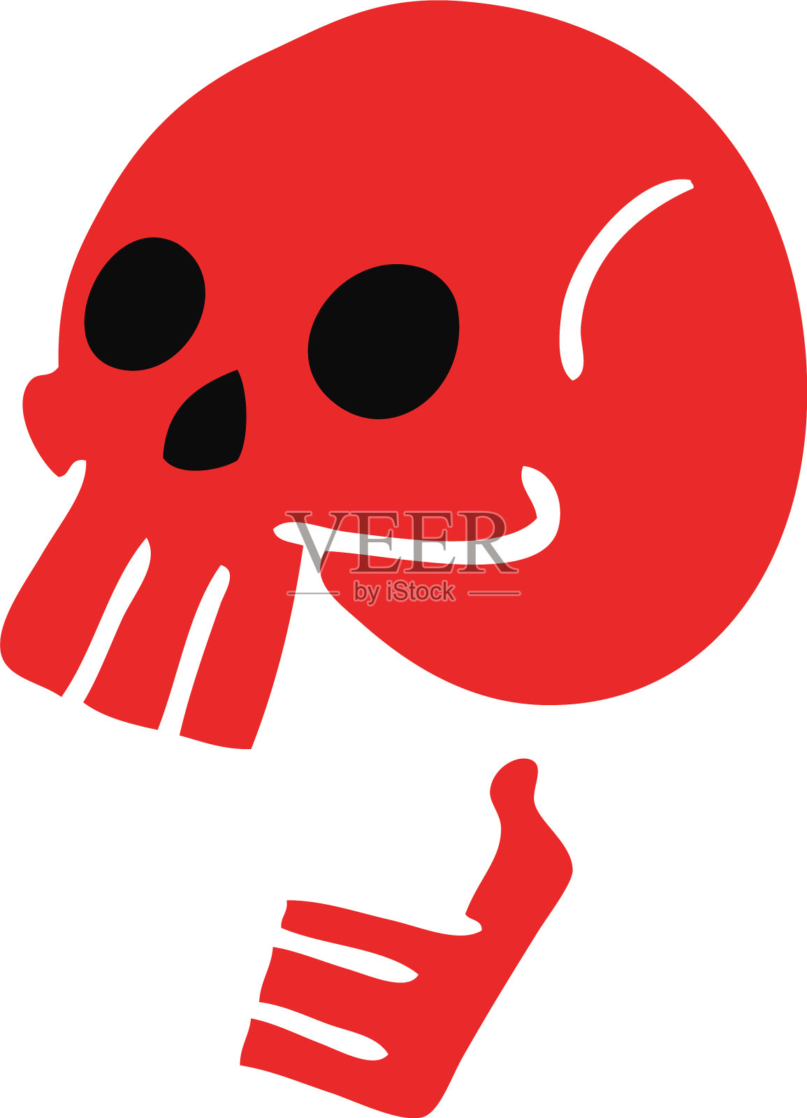 古怪的手绘卡通骷髅设计元素图片