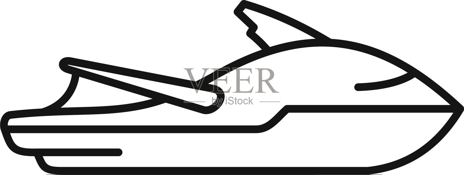 运动喷气滑雪图标轮廓风格设计元素图片