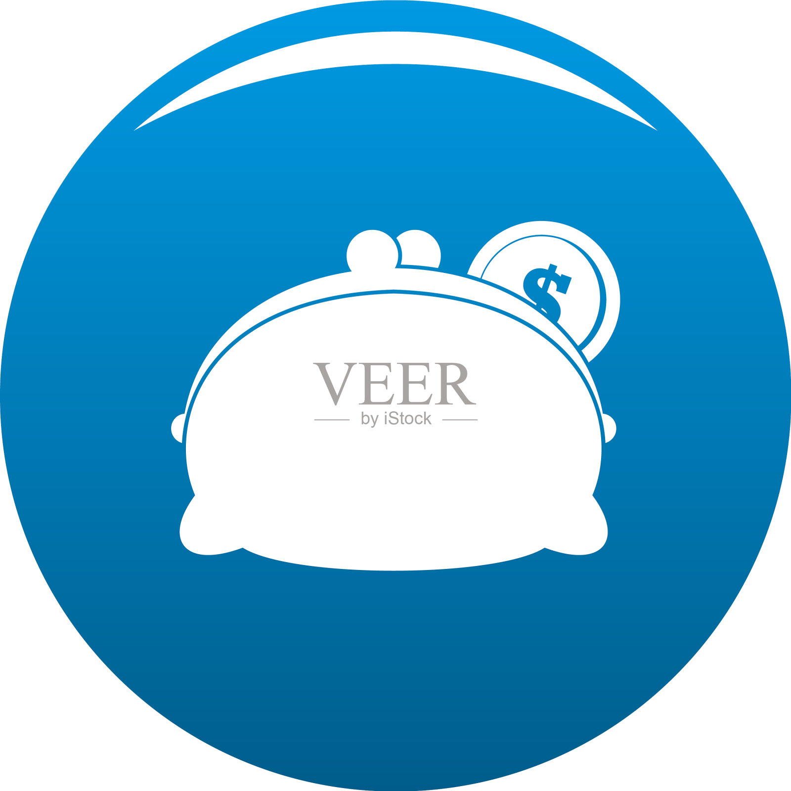 钱包女人图标蓝色设计元素图片