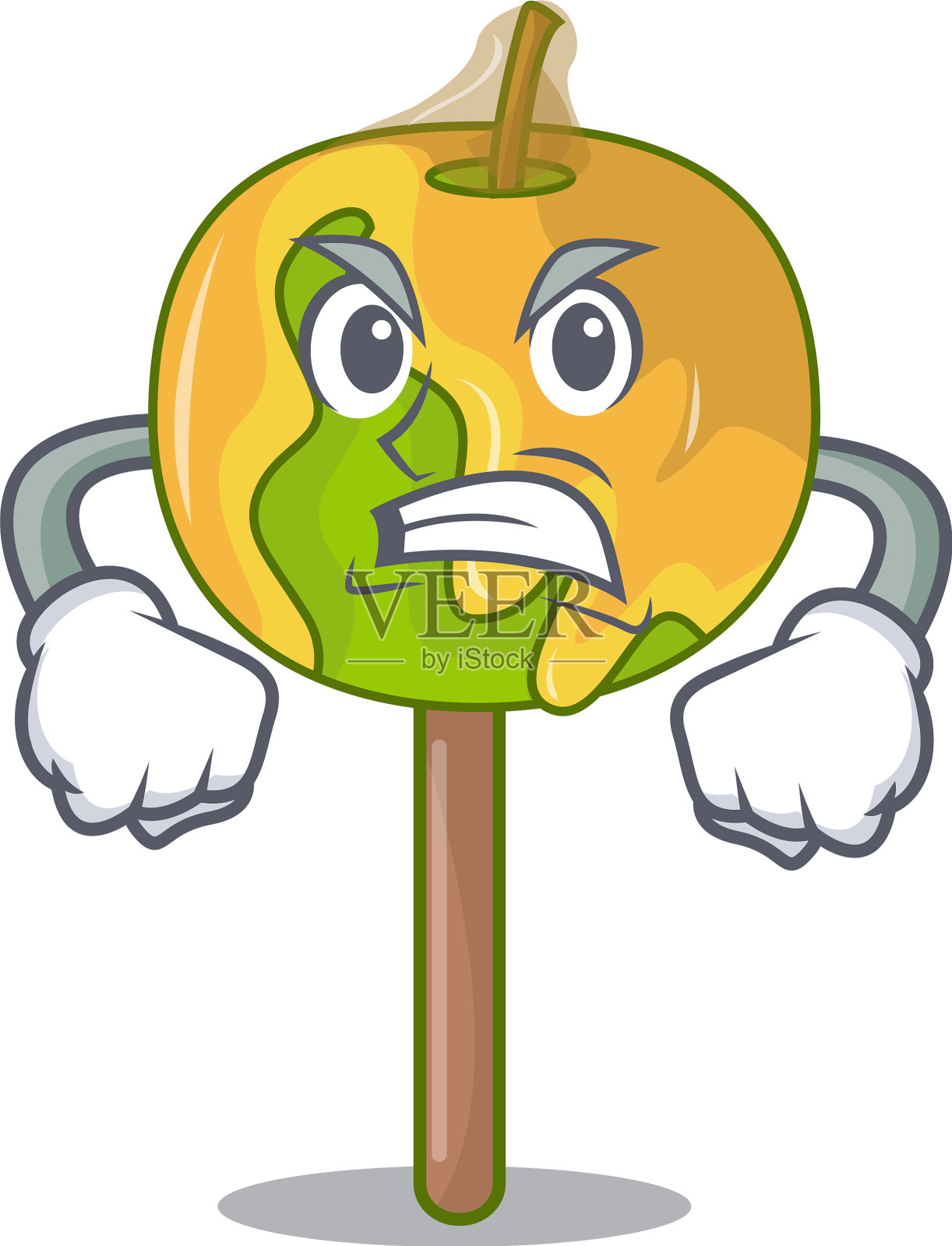 愤怒的糖果苹果吉祥物卡通设计元素图片