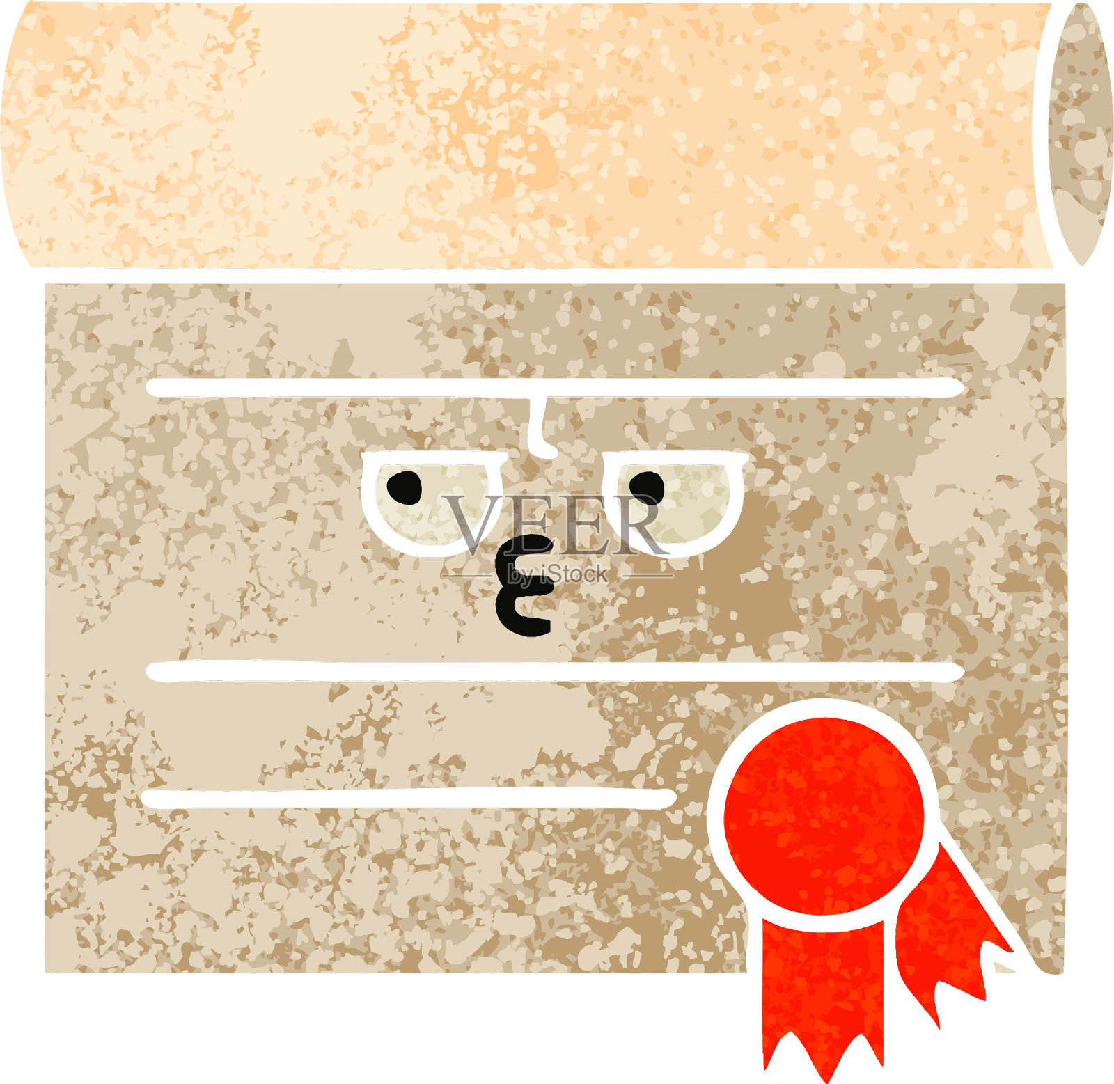 复古风格卡通证书设计元素图片