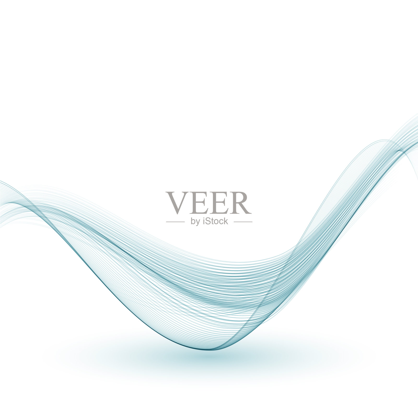 抽象光滑色波曲线流蓝色设计元素图片