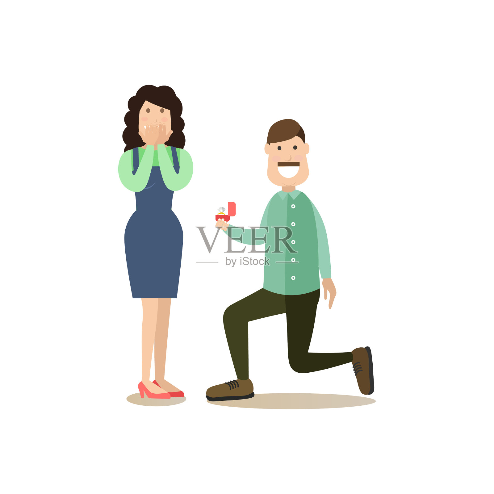 人与关系概念扁平化设计元素图片