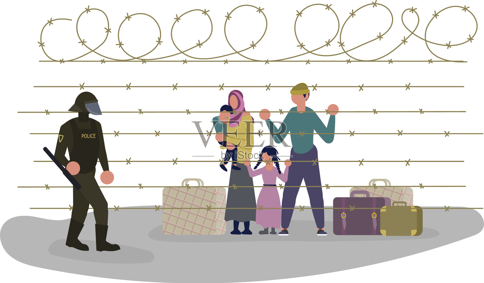 移民进入欧洲设计元素图片