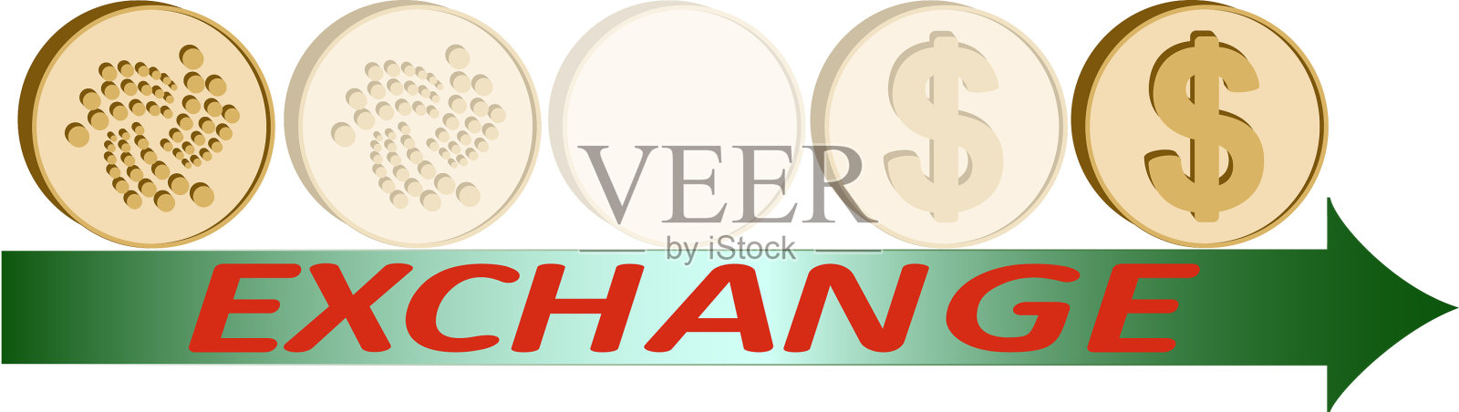 交换iota硬币到美元的设计概念设计元素图片